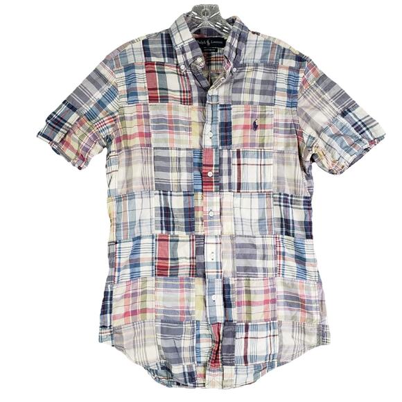Polo Ralph Lauren Other - Polo Ralph Lauren Shirt Oxford Button Down Patchwork Madras Plaid SS Size Small